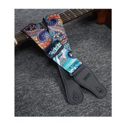 Sangle de guitare vintage polyester avec bouton de fixation pour sangle