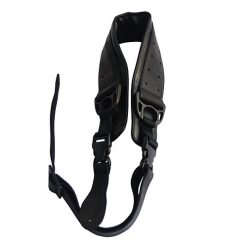 Sangle guitare en cuir avec renfort noir