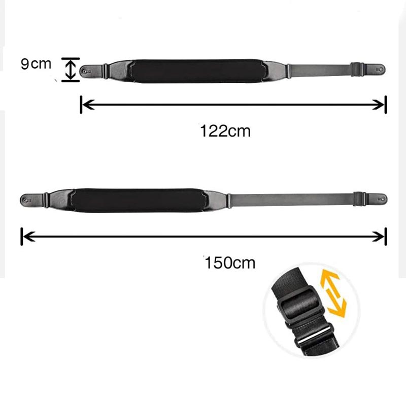 Sangle de guitare électrique réglable avec mousse 3D - 9cm de large livré avec 3 médiators