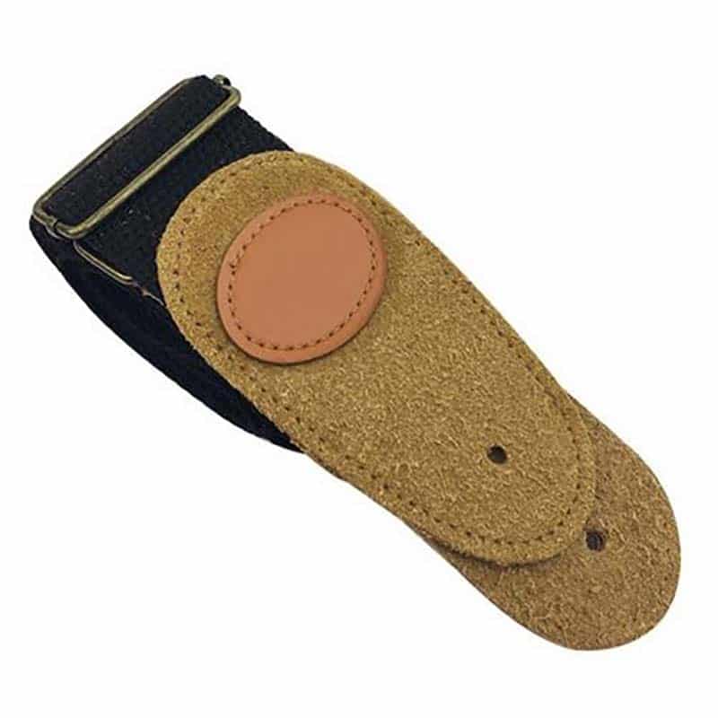 Sangle de guitare universelle en Nylon réglable, 95cm-155cm, avec extrémités en Faux cuir en toile - Noir