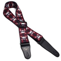 Sangle de guitare tête de mort pirate réglable en Nylon - modèle 1