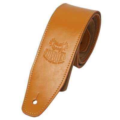 Sangle de guitare électrique acoustique, en cuir de vache véritable - 3 couleurs au choix - beige