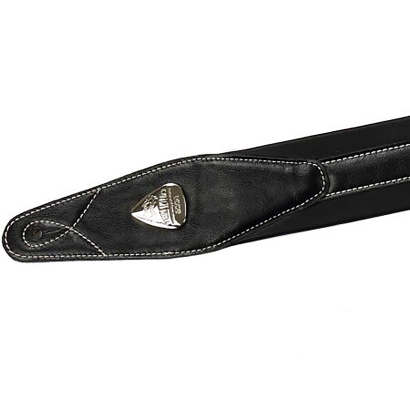 Sangle de guitare en cuir rembourrée couleur noir
