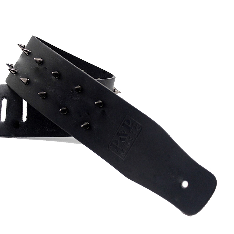 Sangle de guitare en cuir véritable, réglable avec clou - modèle 1