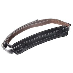 Sangle de guitare acoustique en cuir noir détails