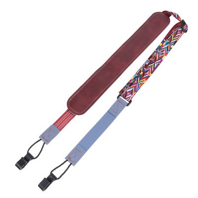 Sangle de ukulélé en cuir réglable à double crochet couleur violet