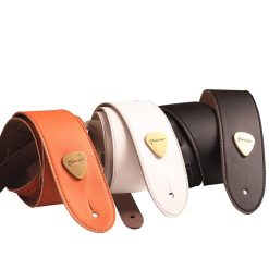 sangle de guitare en cuir véritable large et souple avec kit !