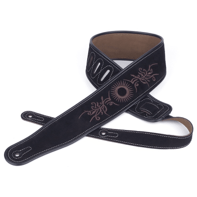Sangle de guitare acoustique ou électrique western couleur noir