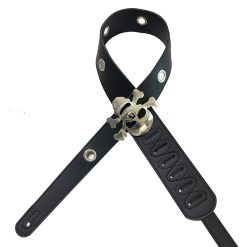 Sangle de guitare électrique et basse avec tête de mort pirate