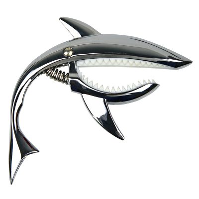 Capodastre de guitare en métal en alliage de zinc forme requin - couleur argent