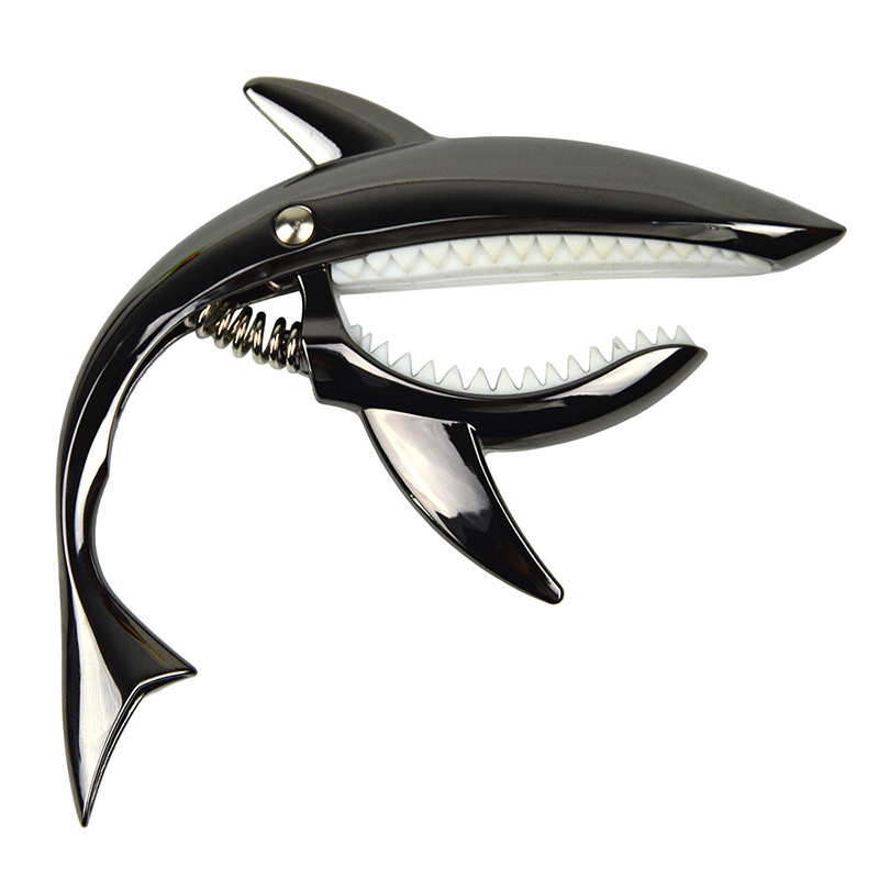 Capodastre de guitare en métal en alliage de zinc forme requin - couleur noir
