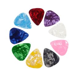 Plectres pour guitare ou basse souples en cellulose - Couleurs aléatoire - 3 épaisseurs au choix
