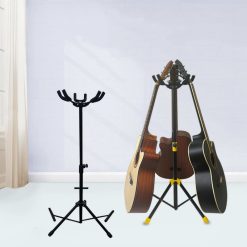Porte guitare au sol trépied pilant et réglables pour 3 guitares et ou 3 basses électriques