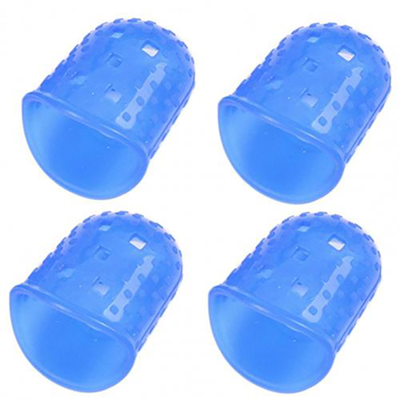 Protège-doigts coordonnants en silicone pour guitare - bleu - taille M