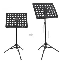 Pupitre guitare trépied pliable et réglable - avec sac de transport - hauteur max 150 cm