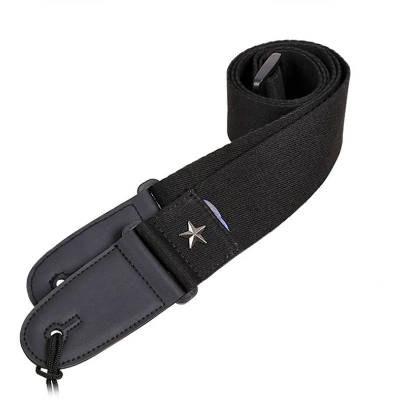 Sangle en tissu et pins étoile - couleur noir