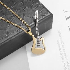 Pendentif guitare électrique - couleur or