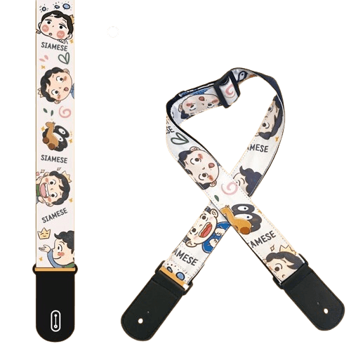 Magnifique Sangle Guitare Enfant Motif Dessin Animé Japonnais