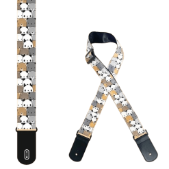 Magnifique Sangle Guitare Enfant Motif Petits Pandas