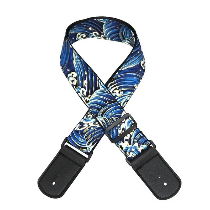 Sangle Guitare Inspiration Japonaise Grande Vague de Kanagawa
