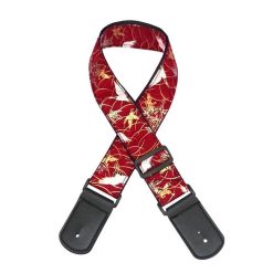 Sangle Guitare Inspiration Japonaise vol de la grue couleur rouge