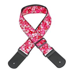 Sangle Guitare à motif petites Fleurs Roses Sakura