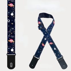 Sangle guitare enfant polyester motif Planète