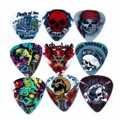 Lot de 10 médiators de guitare Tête de mort - Skull Series