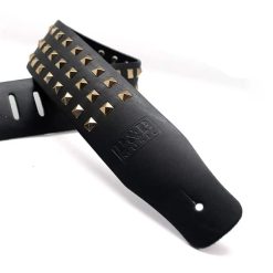 Sangle de Sangle de Guitare en Cuir Noir avec Clous à Griffes Pyramidaux