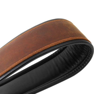 Comfort de la Sangle de guitare en cuir de vachette rembourrée pour guitare basse électrique réglable