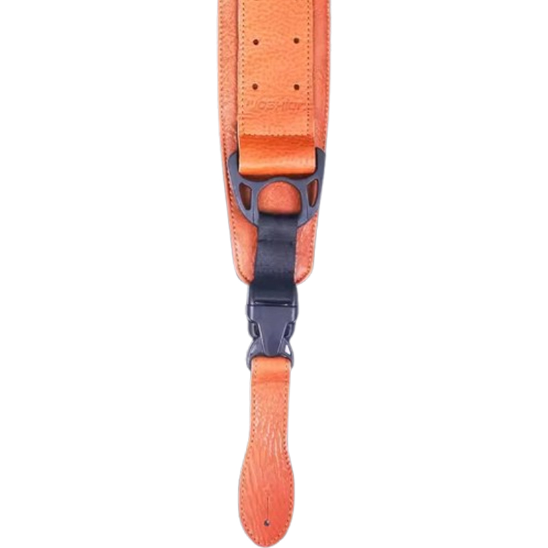 Sangle pour guitare basse ergonomique en cuir robuste avec boucle de sécurité couleur orange clair