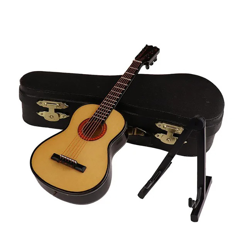 Guitare Miniature accoustique avec étui et Porte guitare - 3 tailles - 5 couleurs - modèle 4