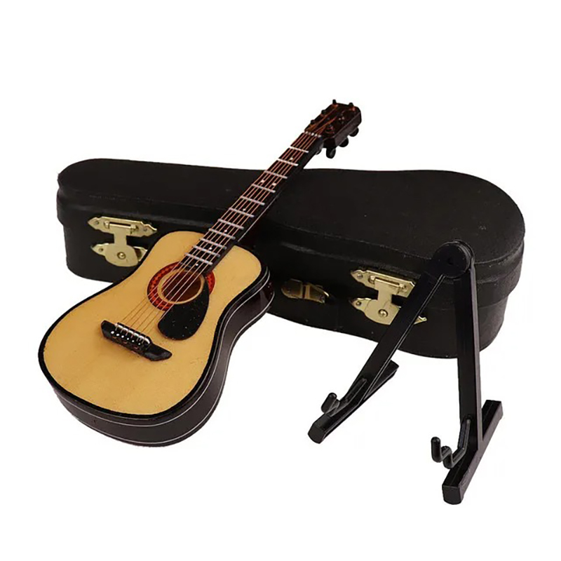 Guitare Miniature accoustique avec étui et Porte guitare - 3 tailles - 5 couleurs - modèle 5
