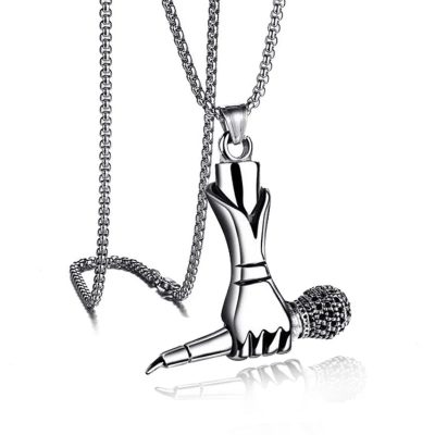 detalles del Collar Colgante de Micrófono de Mano - Estilo Rock y Música