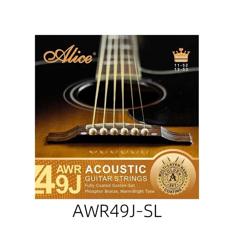 Super Leger Cordes pour Guitare Acoustique - Ensemble Complètement Plaqué Or, Bronze Phosphore