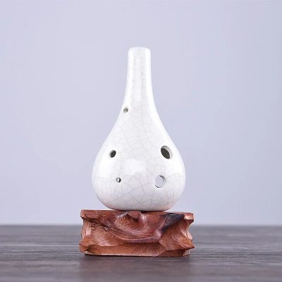 Ocarina Goutte Céramique - Sonorité Zen Élégante Couleur Blanc