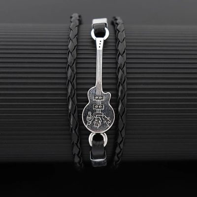 Pulsera de Guitarra Rock - Sinfonía Plateada