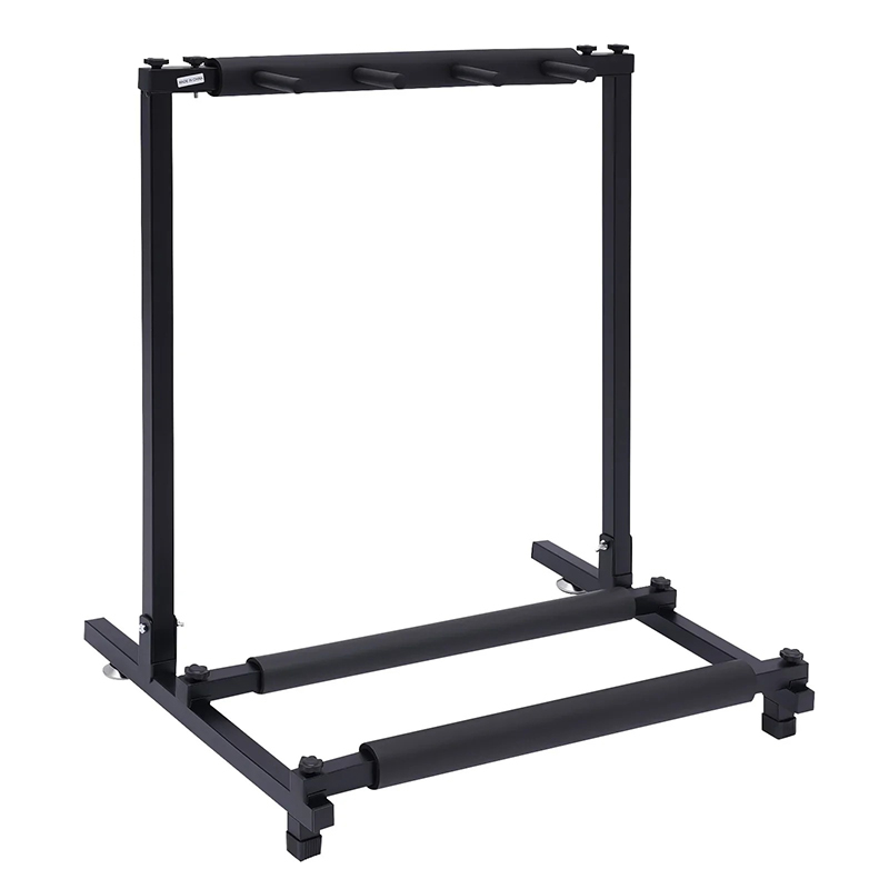 Vue générale Stand Guitare Mural Bois - Crochet Pivotant avec Base Vintage & Rembourrage Protecteur